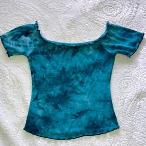 Blue off the shoulder top